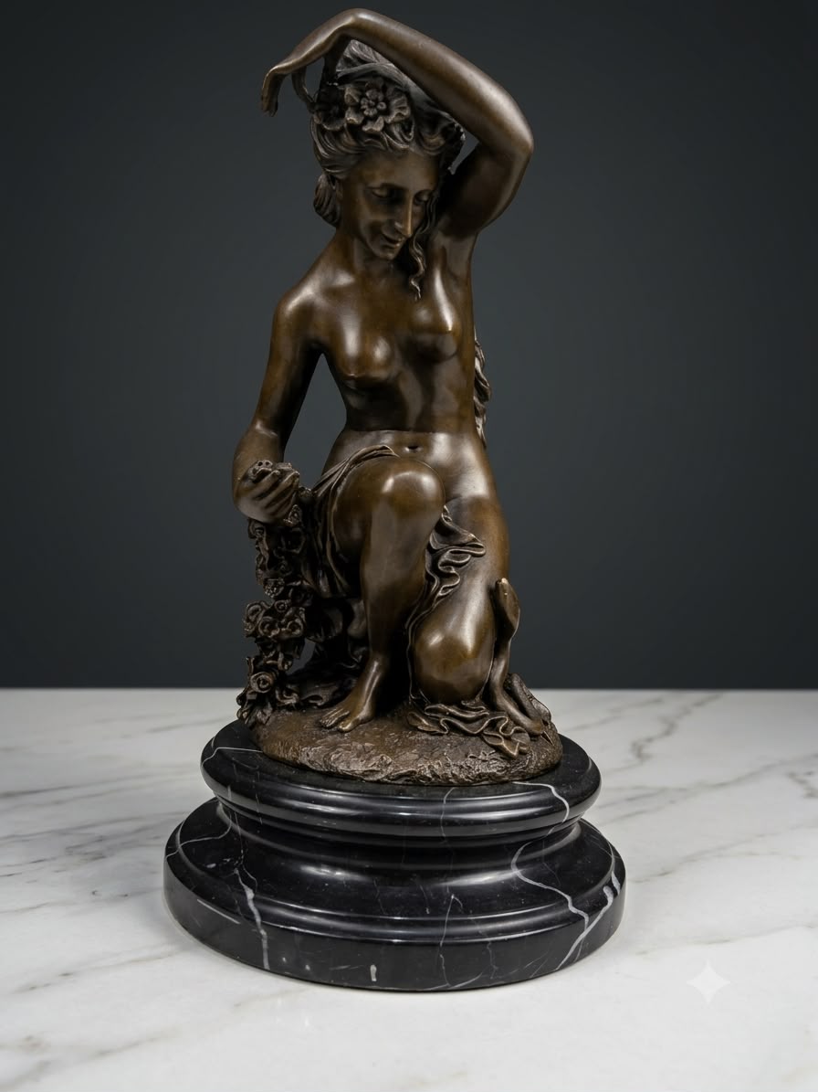 Bronze sculpture of  beautiful lady